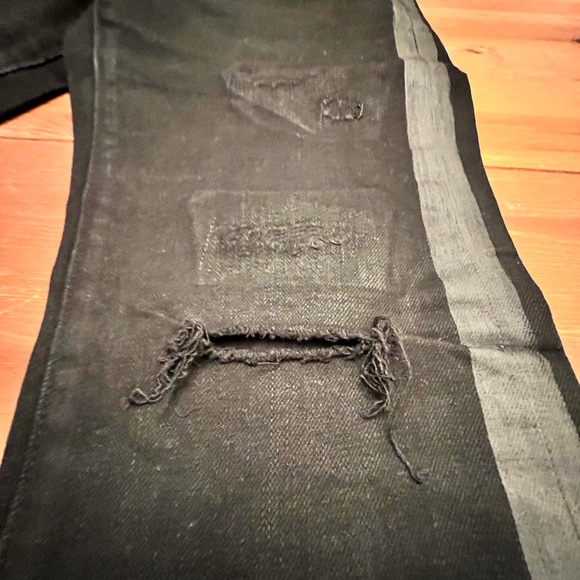 Black Purple Brand Painted Tuxedo Stripe Slim Jean 33 waist 32 length. - Picture 2 of 5
